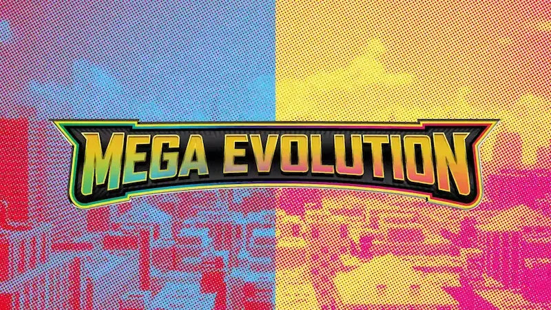 Pokémon TCG Mega Evolution Set: What you should know about this upcoming release. Mega Evolution logo with colorful background.