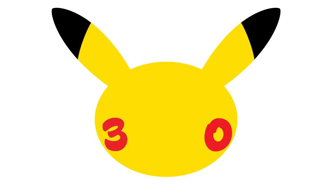 Logo du JCC Pokémon 30e Anniversaire avec Pikachu célébrant le 30e anniversaire.
