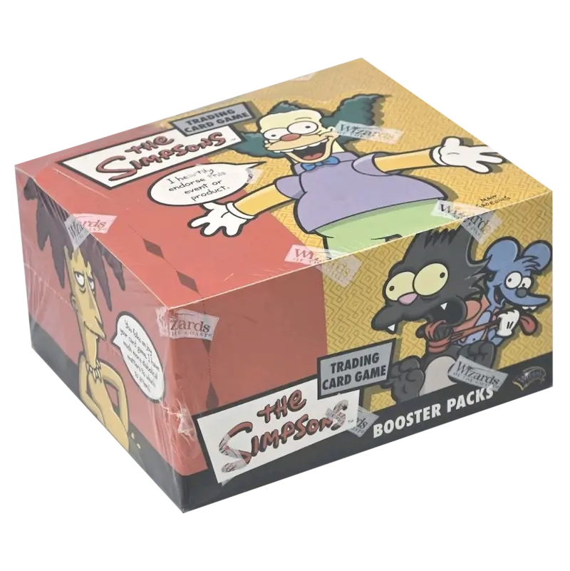 The Simpsons booster packs collection for Box Breaks, featuring colorful packaging and iconic characters.