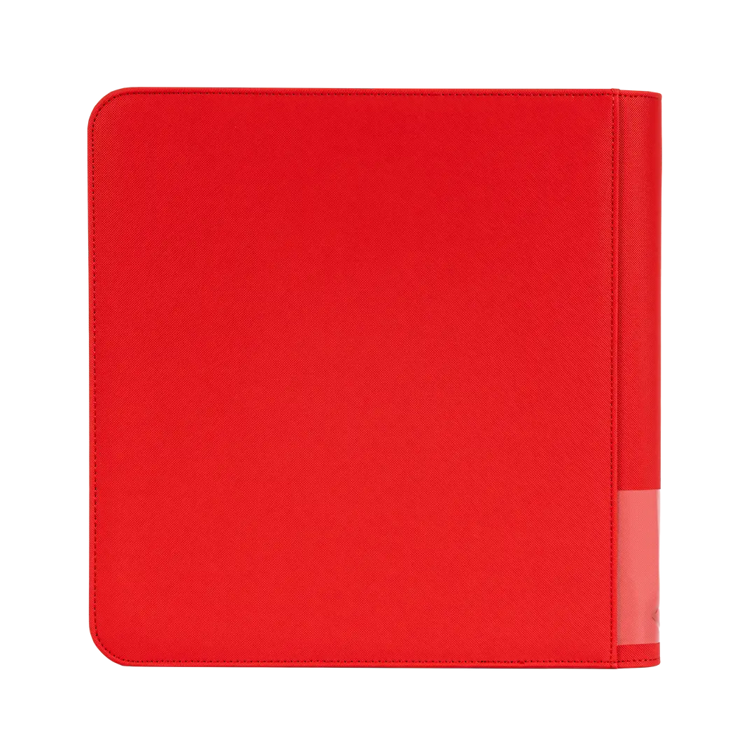 12-Pocket XL Card Binder Red for storing up to 720 standard trading cards in a durable and splash-resistant design.
