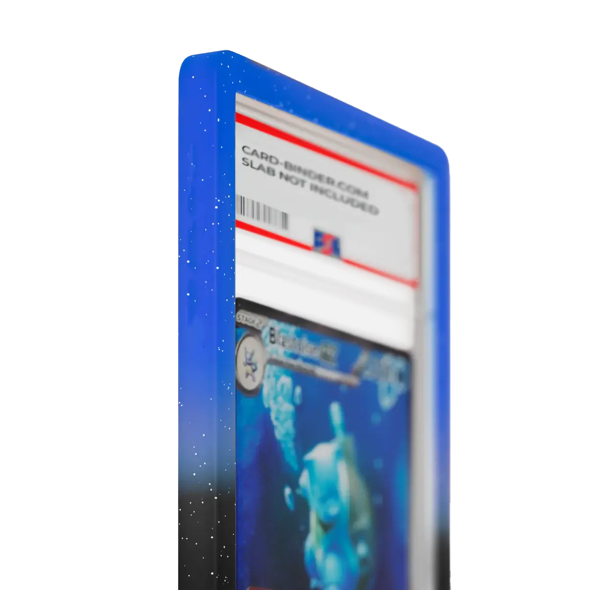 PSA Slab Guard - Abyssal in a stunning black and blue gradient design protecting a PSA slab.