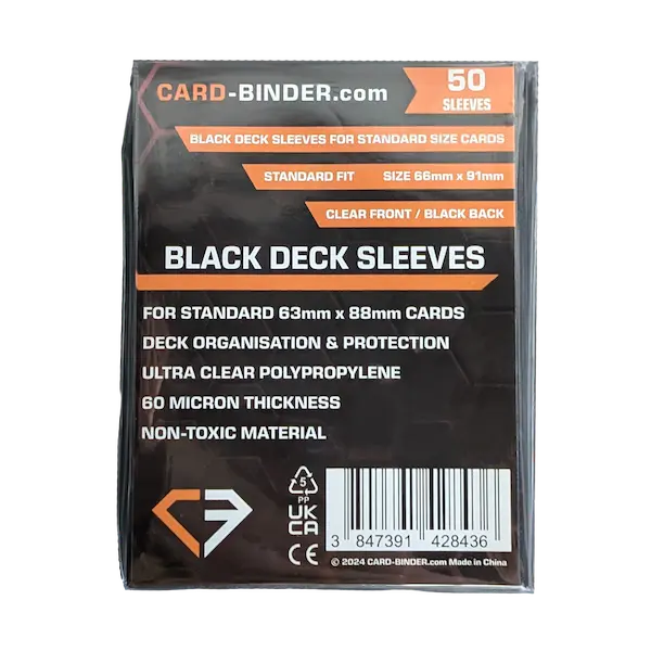 Black Deck Sleeves (50) for standard size cards Card-Binder.com Black Deck Sleeves (50) for standard size cards Card-Binder.com