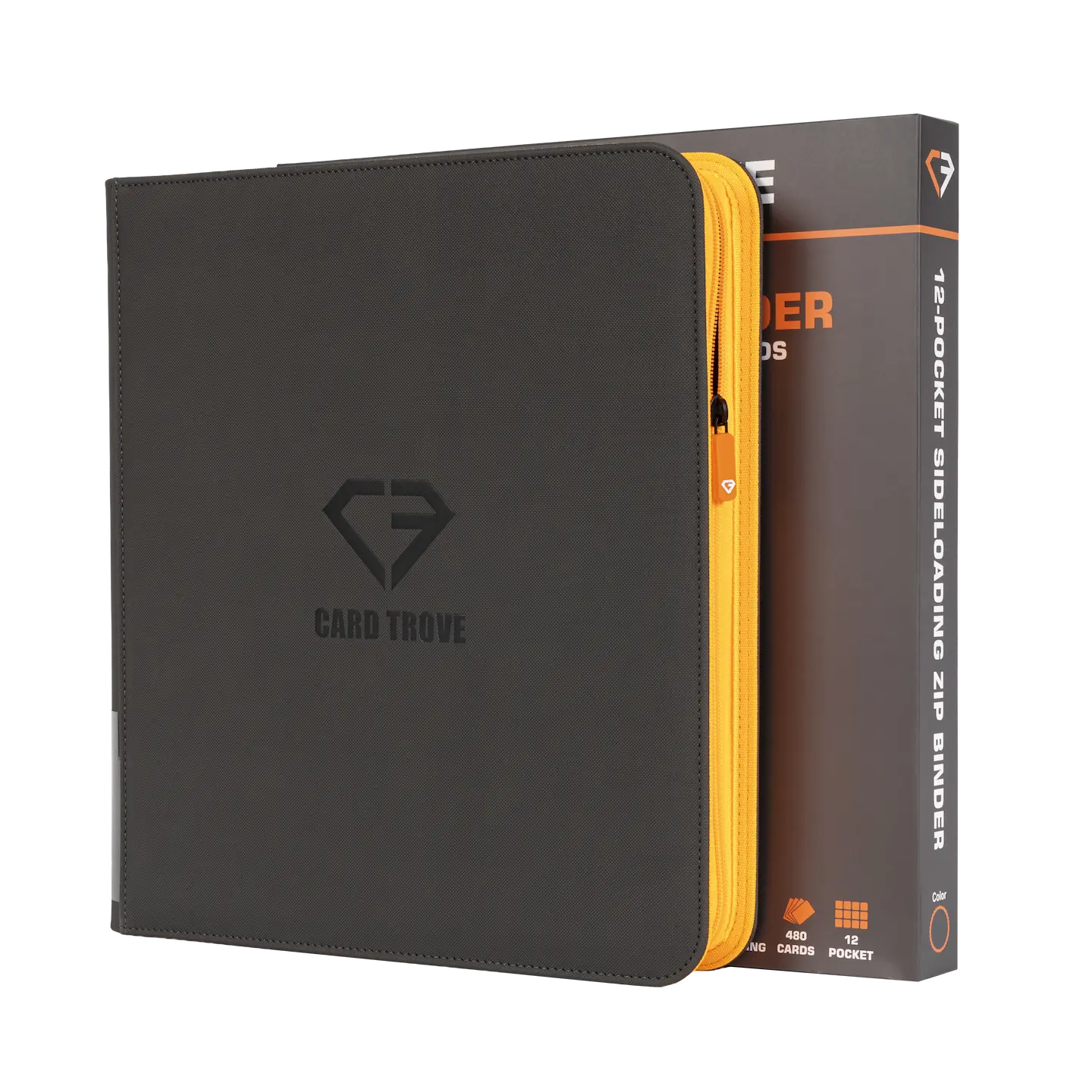 12-Pocket Card Binder - Trove Limited showcasing a sleek design for organizing 480 trading cards.