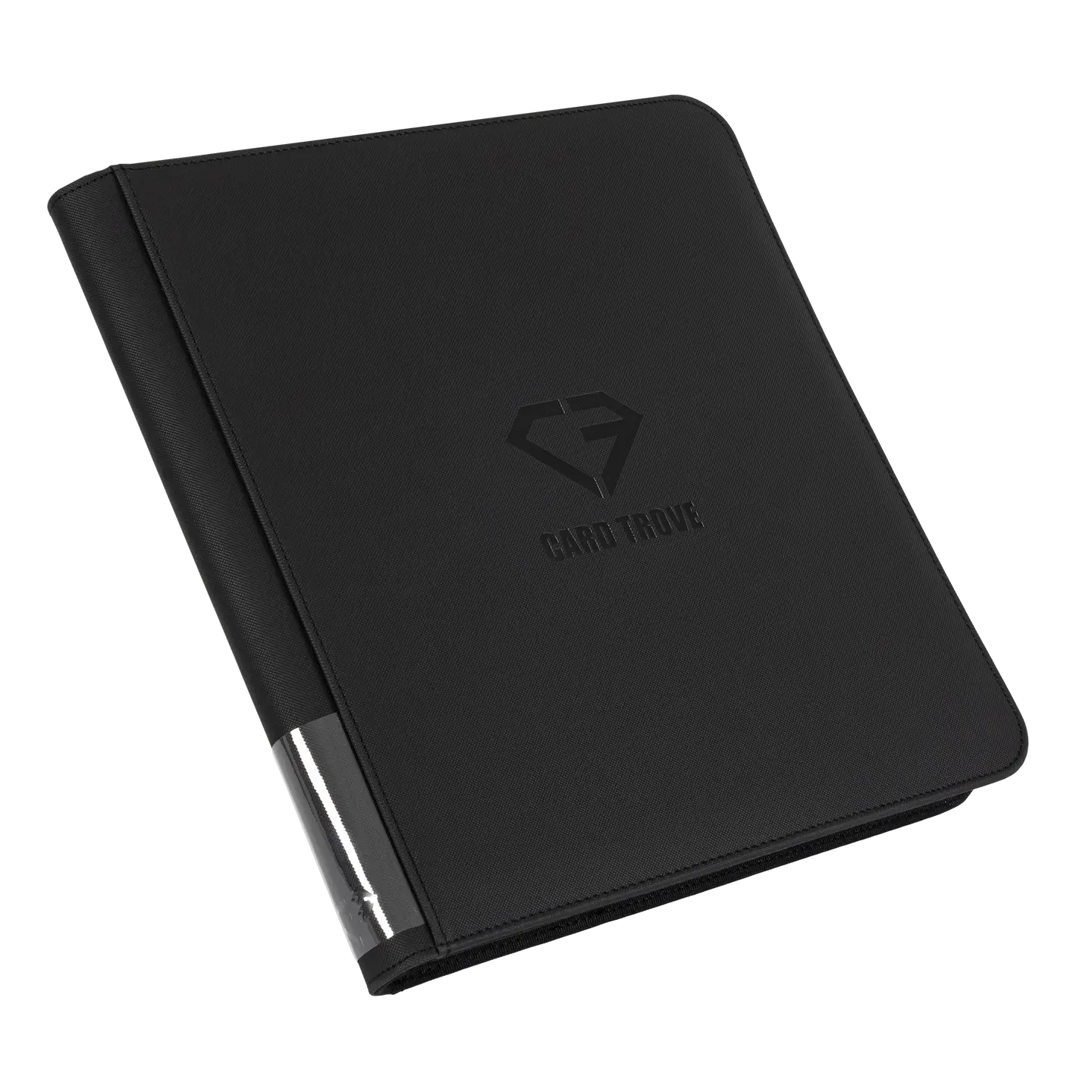 12-Pocket Card Binder Black with sleek design and premium finish for storing standard trading cards.
