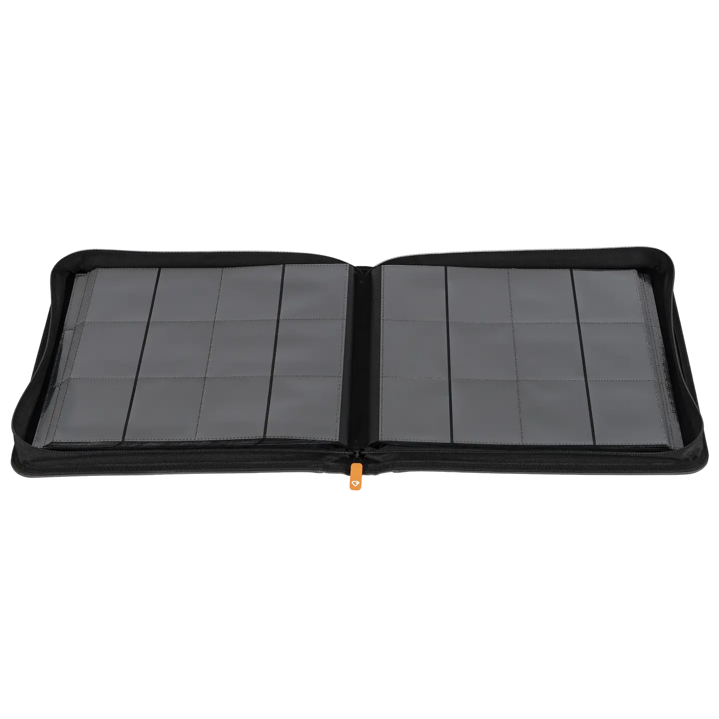 Open 12 Pocket XL Card Binder showcasing slots for 720 standard trading cards, designed for easy card storage.