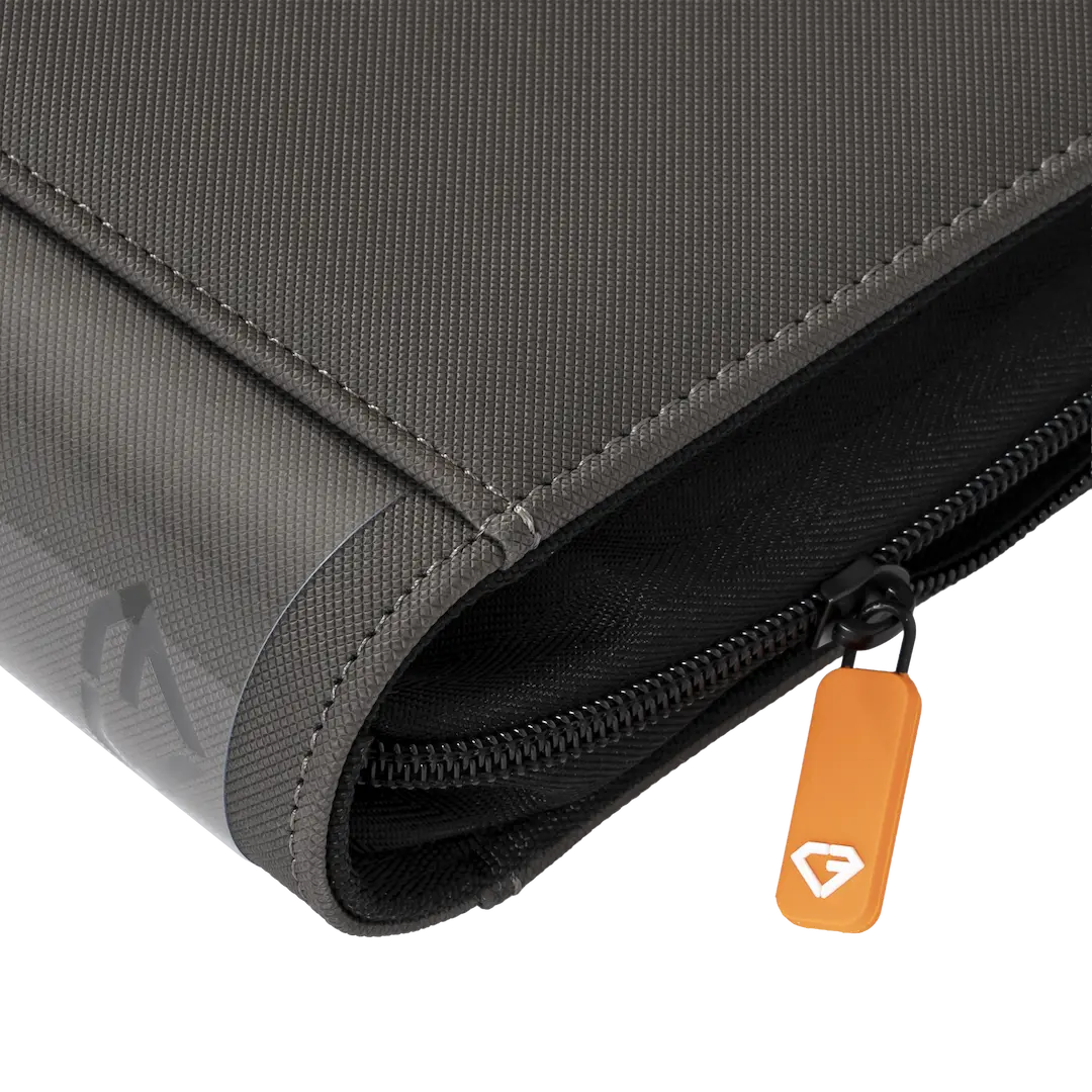 12 Pocket XL Card Binder premium surface finish with durable zipper and splash-resistance features.