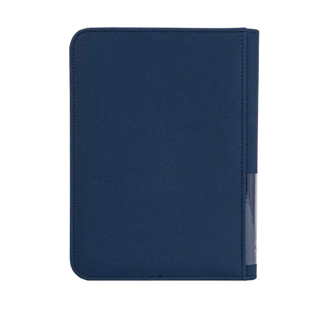 4-Pocket Card Binder Blue closed view, ideal for storing standard trading cards.