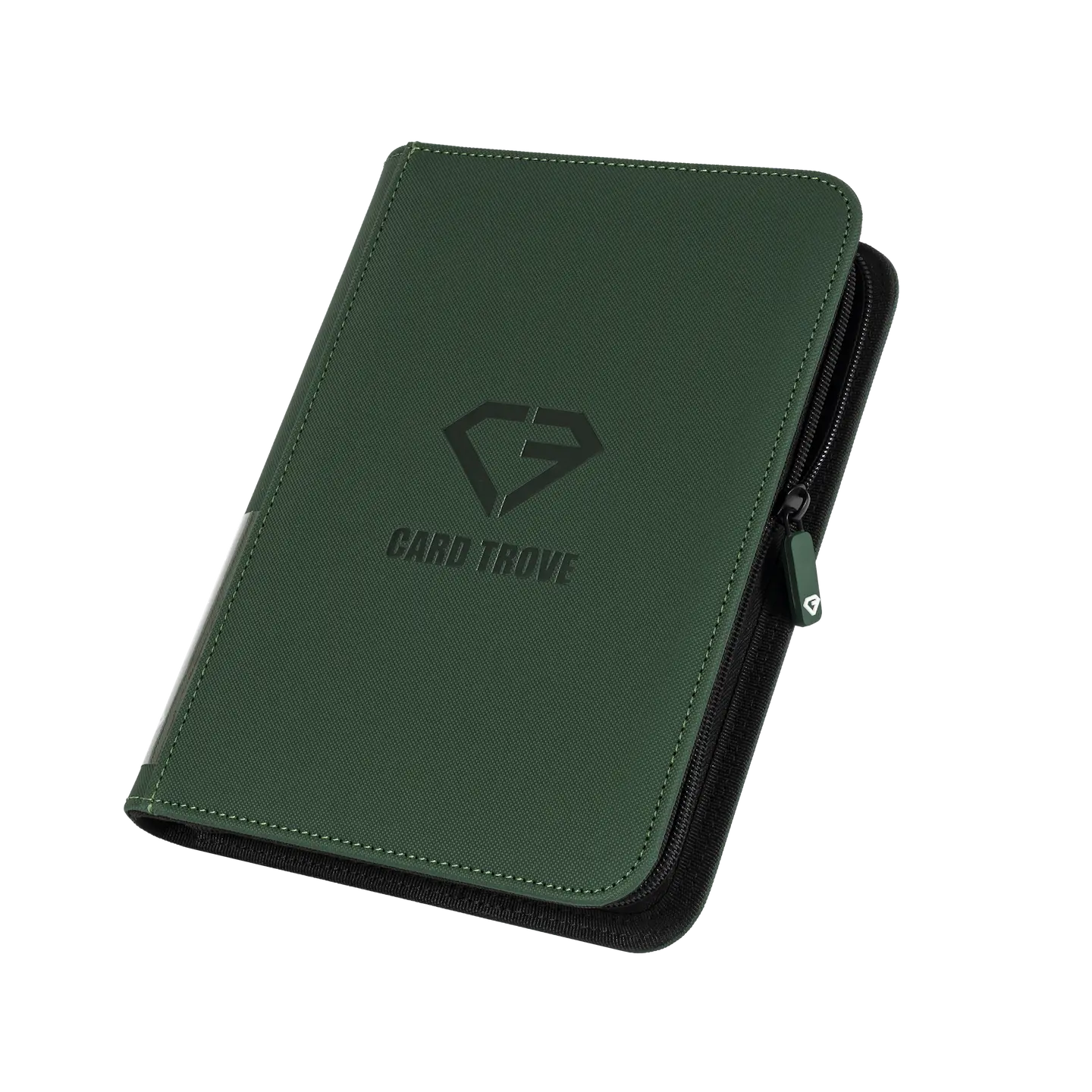 4-Pocket Card Binder Green, premium card binder for 160 standard trading cards with splash and impact resistance.