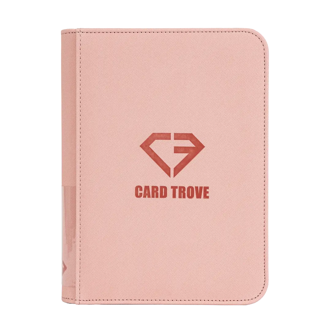 4-Pocket Card Binder Pink with premium surface and logo from CARD TROVE, designed for trading cards.