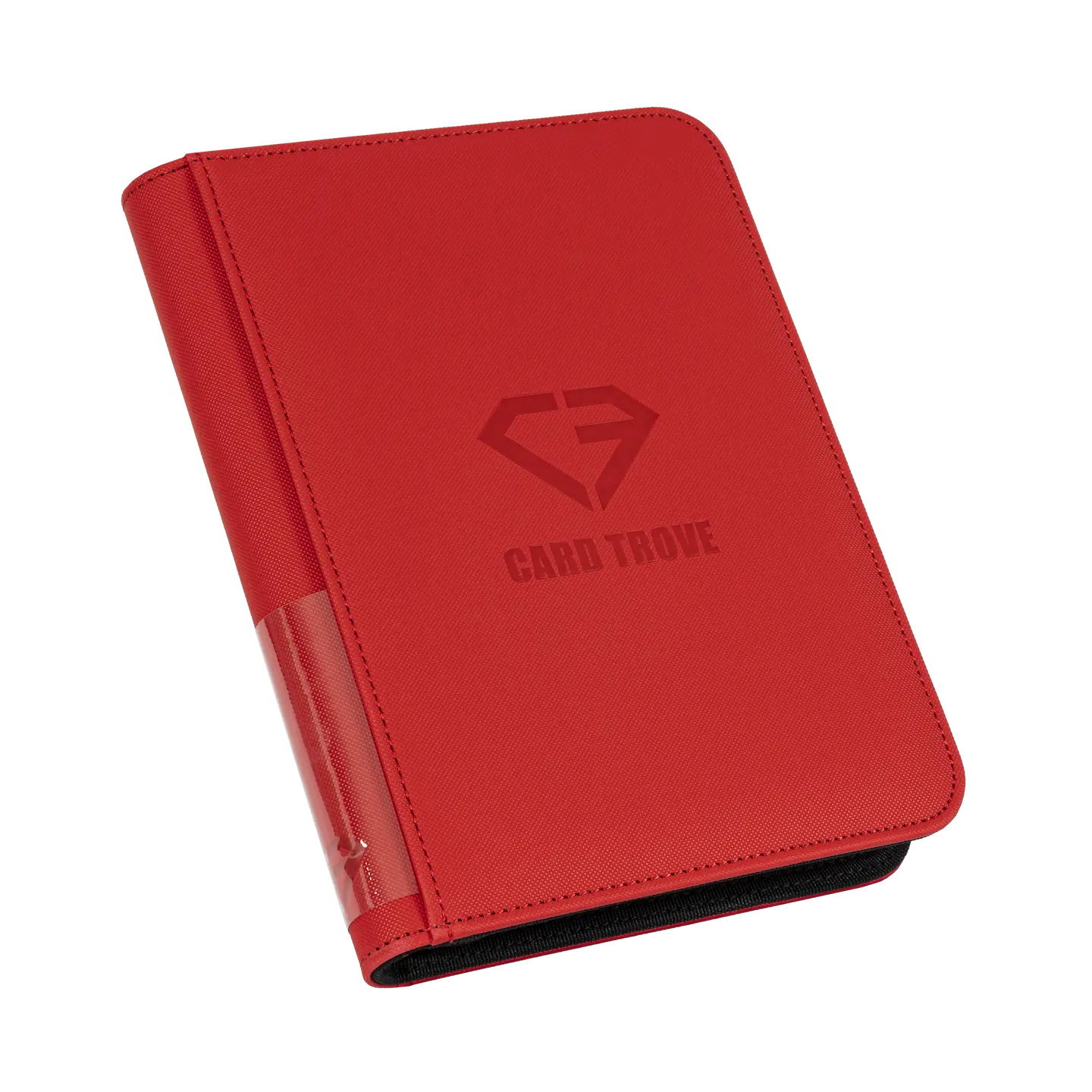 4-Pocket Card Binder Red, premium binder for 160 standard trading cards with splash-resistant finish.