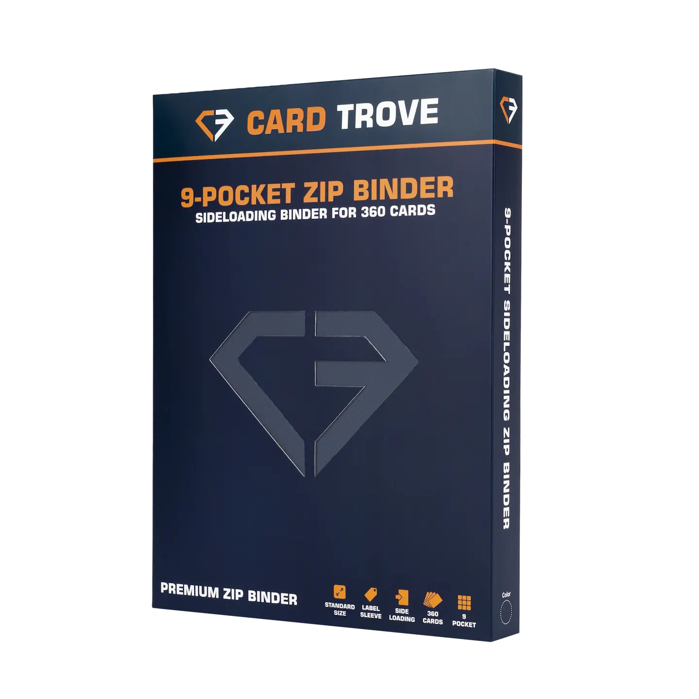 9-Pocket Card Binder Blue, premium sideloading binder for 360 standard trading cards.