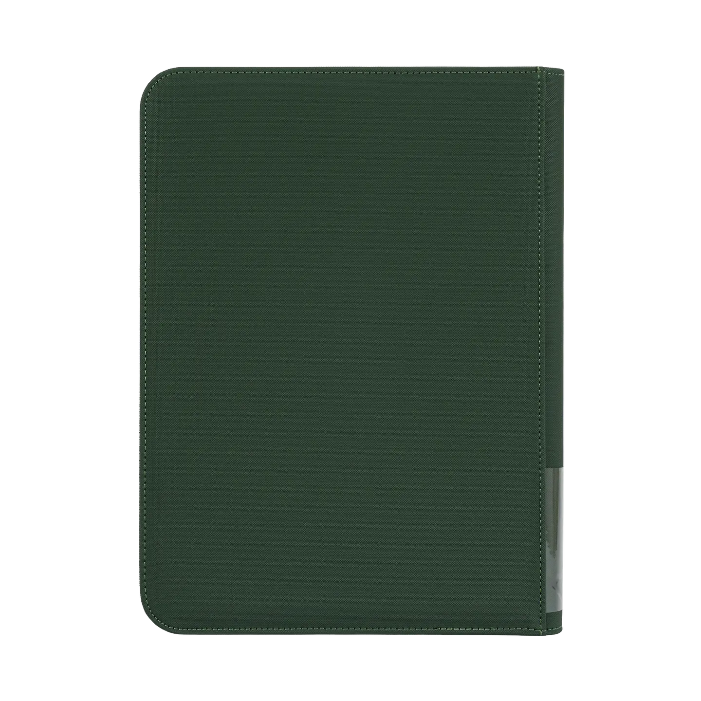 9-Pocket Card Binder Green front view, sturdy and premium design for storing trading cards.