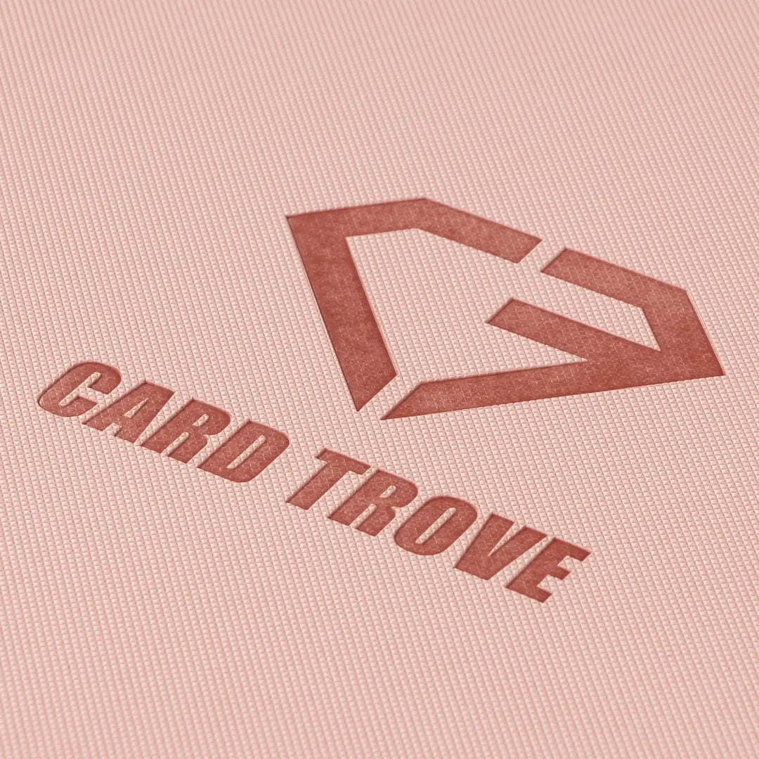 9 Pocket Card Binder Pink logo detail on premium textured surface.