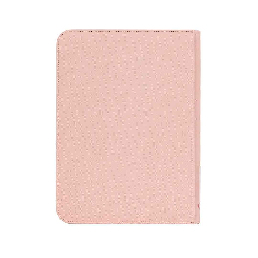 9 Pocket Card Binder Pink in pastel pink color, designed for standard trading cards storage.