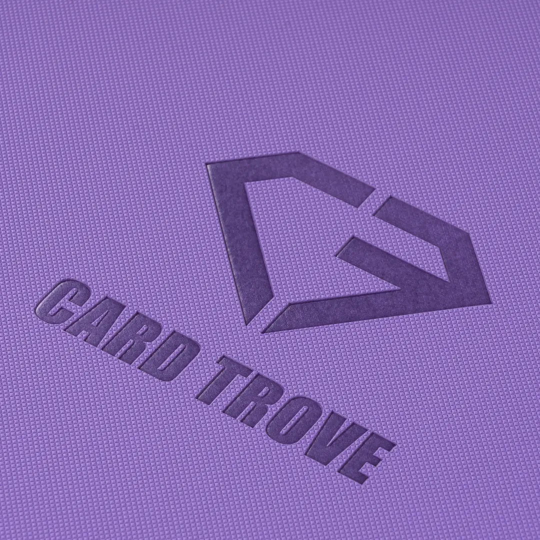 9-Pocket Card Binder Purple with textured surface and embossed Card Trove logo