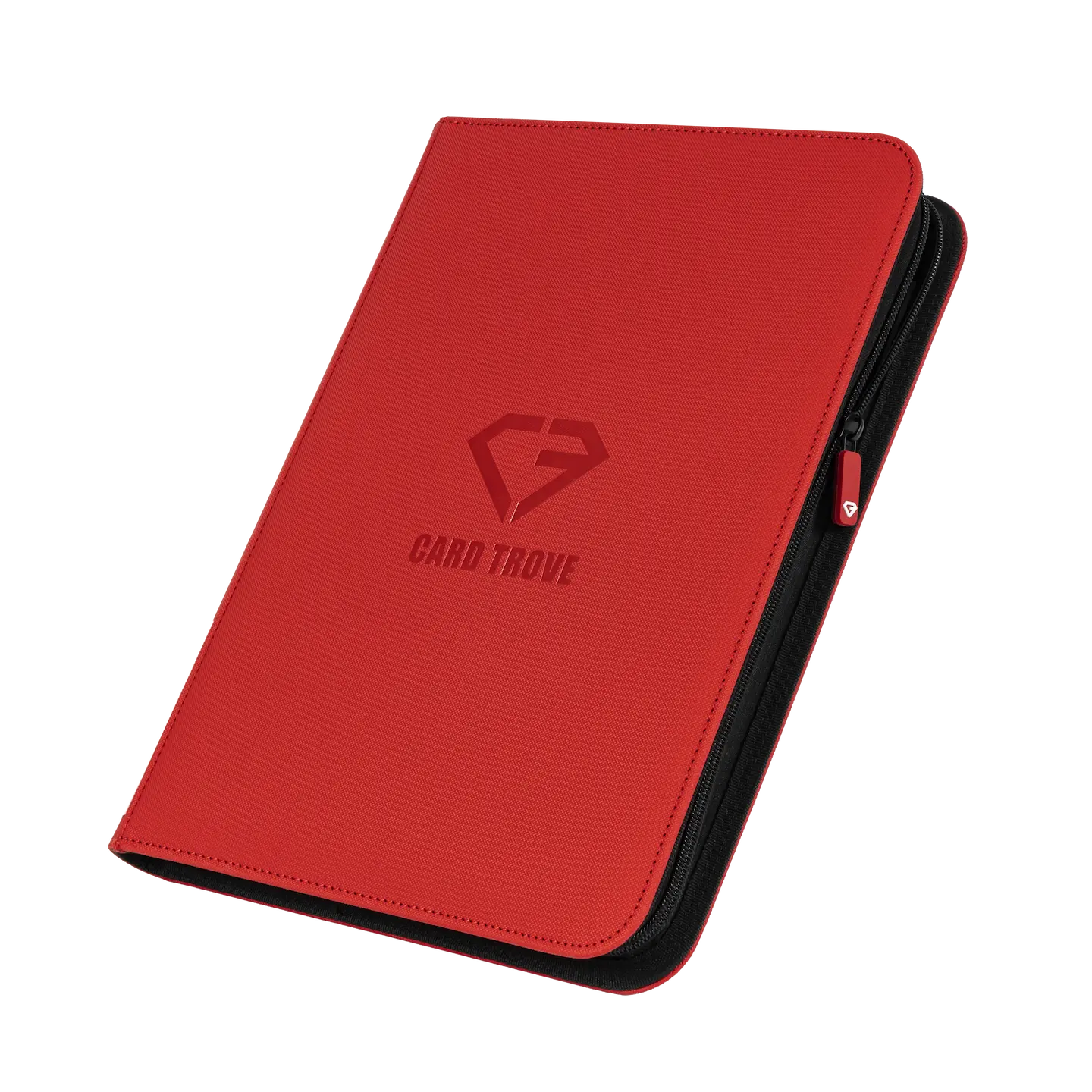 9-Pocket Card Binder Red - premium binder for 360 trading cards with splash and impact resistance.