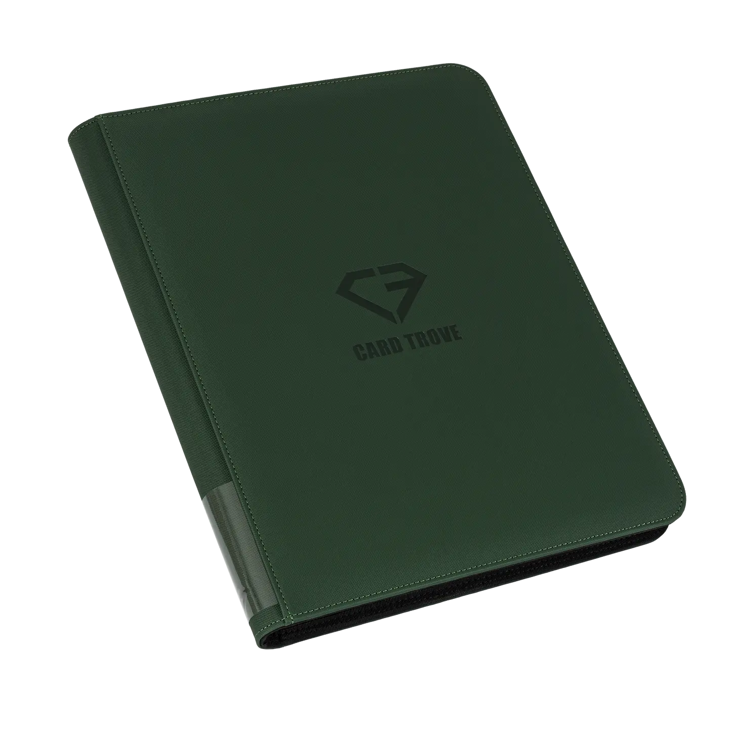 9-Pocket Toploader Card Binder Green for storing 252 standard size trading cards with a sleek design.