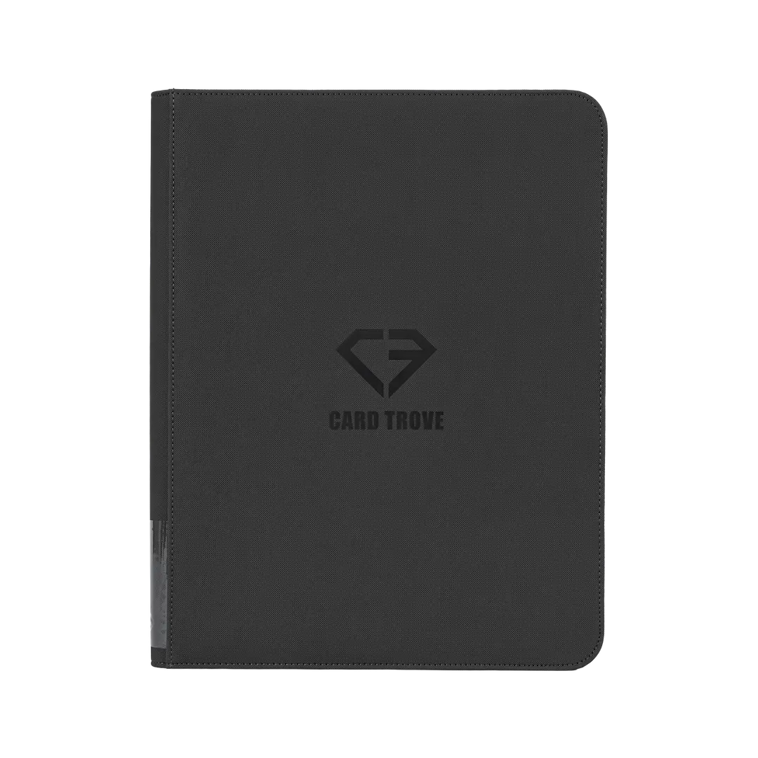 9 Pocket Toploader Card Binder in grey with CARD TROVE logo, designed for 252 standard toploaders.