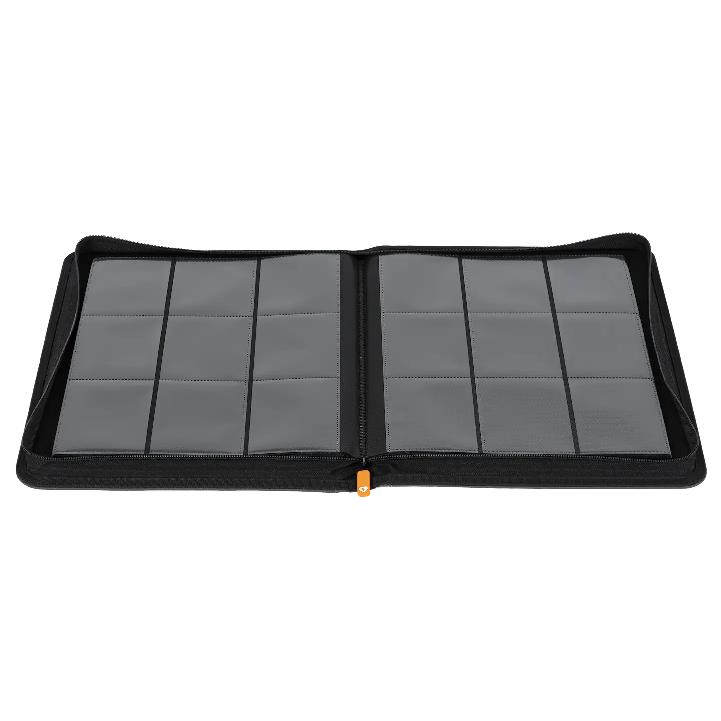 9 Pocket Toploader Card Binder showing open interior with sideloading compartments for standard trading cards.