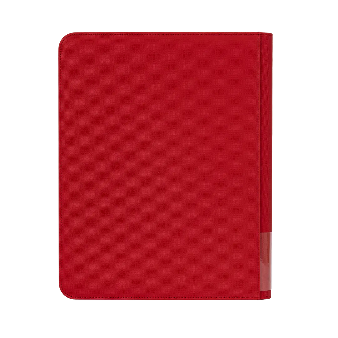 9-Pocket Toploader Card Binder Red, sturdy binder for 252 standard size trading cards, splash resistant surface.