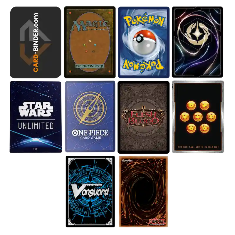10 different backs of trading card games