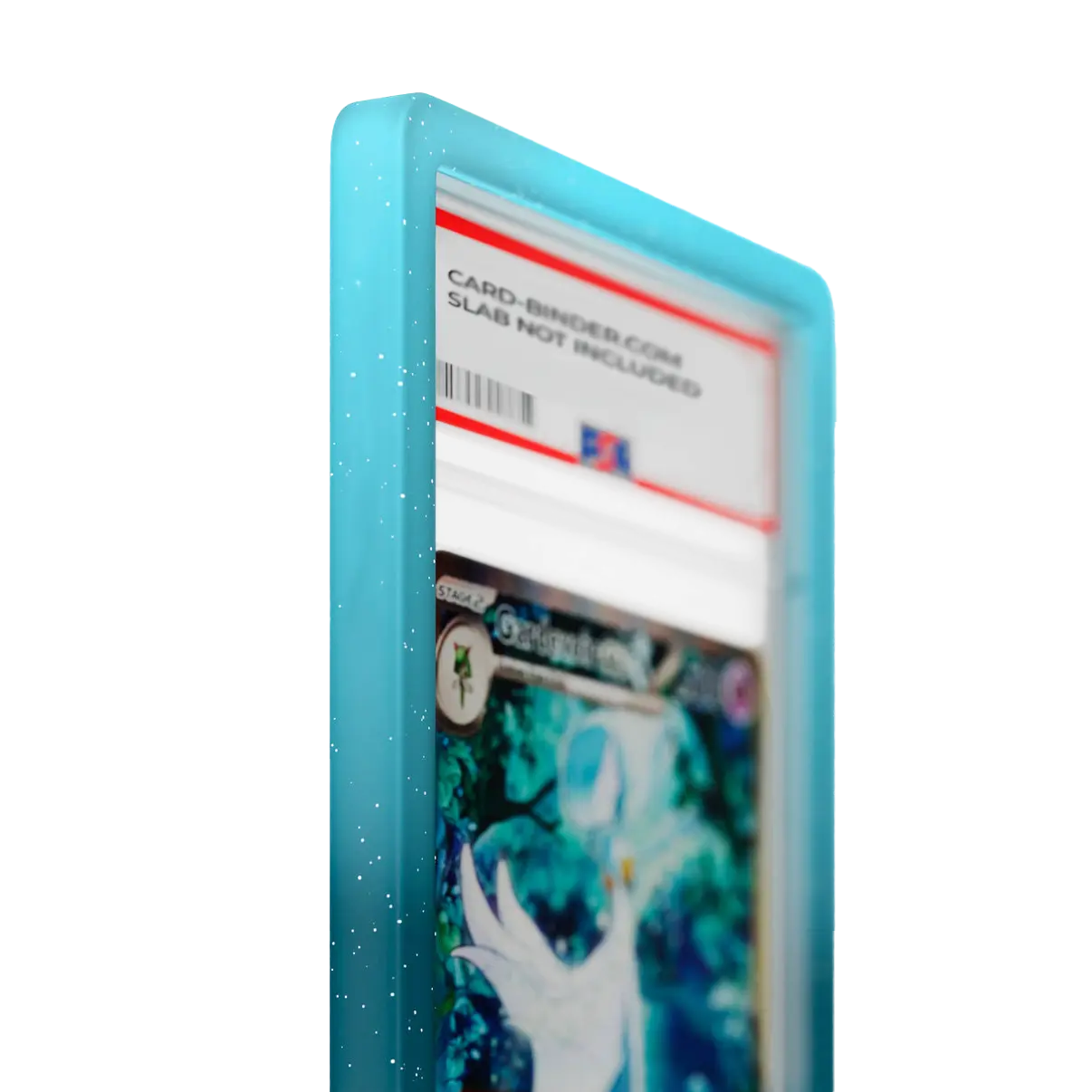 PSA Slab Guard - Enchanted in gradient green and blue color showcasing radiant sparkle design and protective features.