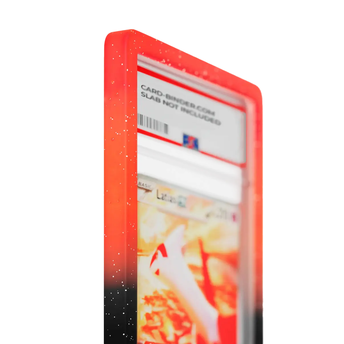 PSA Slab Guard - Blackfire with gradient red to black design protecting a PSA slab.