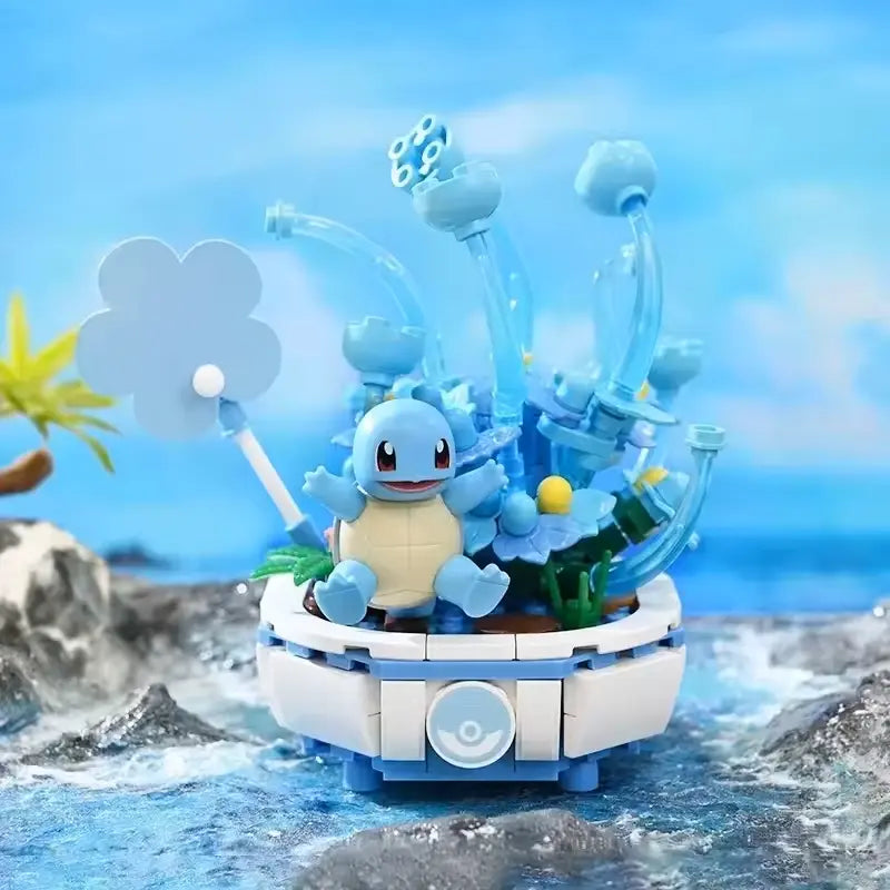 Keeppley Pokémon Bonsai 1.0 Kanto set featuring Squirtle in a colorful bonsai design.