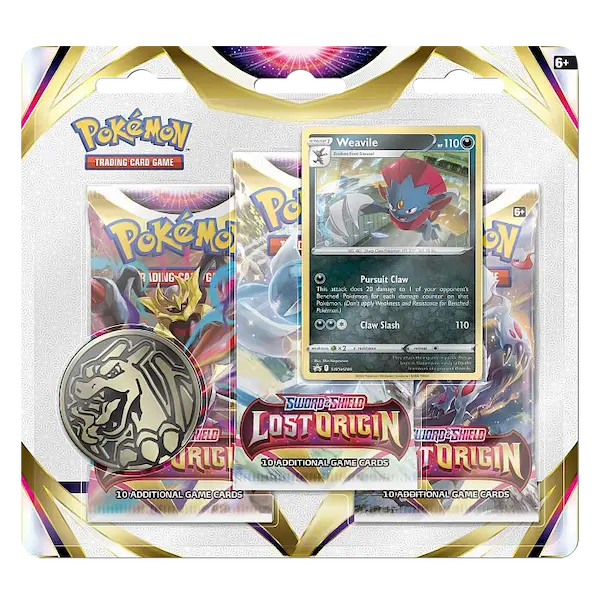 Pokemon Sword & Shield Lost Origin RWeavile 3-Pack Blister