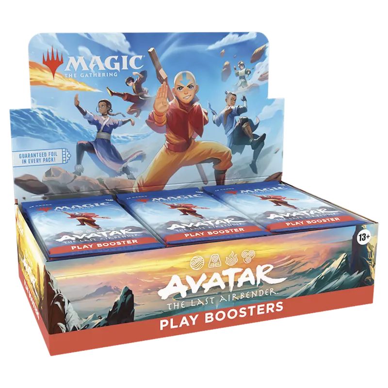 Avatar Play Booster Box featuring Magic: The Gathering and characters from Avatar: The Last Airbender