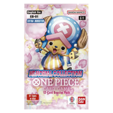 One Piece TCG Memorial Collection Booster pack featuring unique artwork and 12-card set for card game enthusiasts.