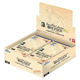 Anime 25th Collection Booster Box displayed with packs for One Piece TCG, showcasing 12 cards per pack.