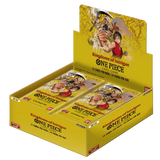 Kingdoms of Intrigue Booster Box displaying 12 cards per pack and 24 packs per box in One Piece TCG.