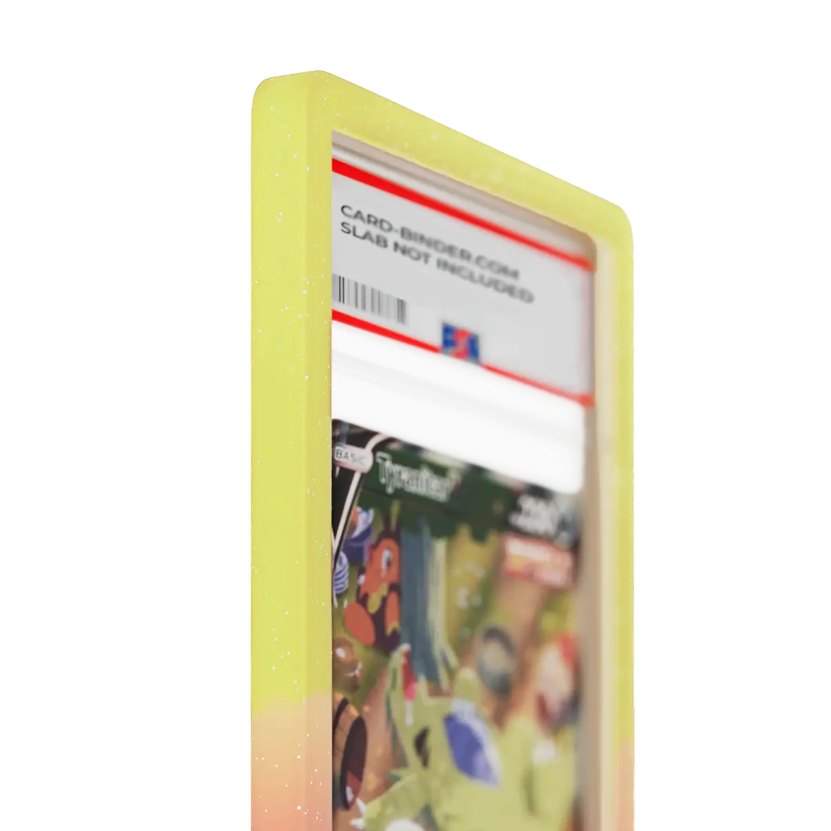 PSA Slab Guard - Peachy showcases a vibrant yellow and pink gradient protector for slabs.