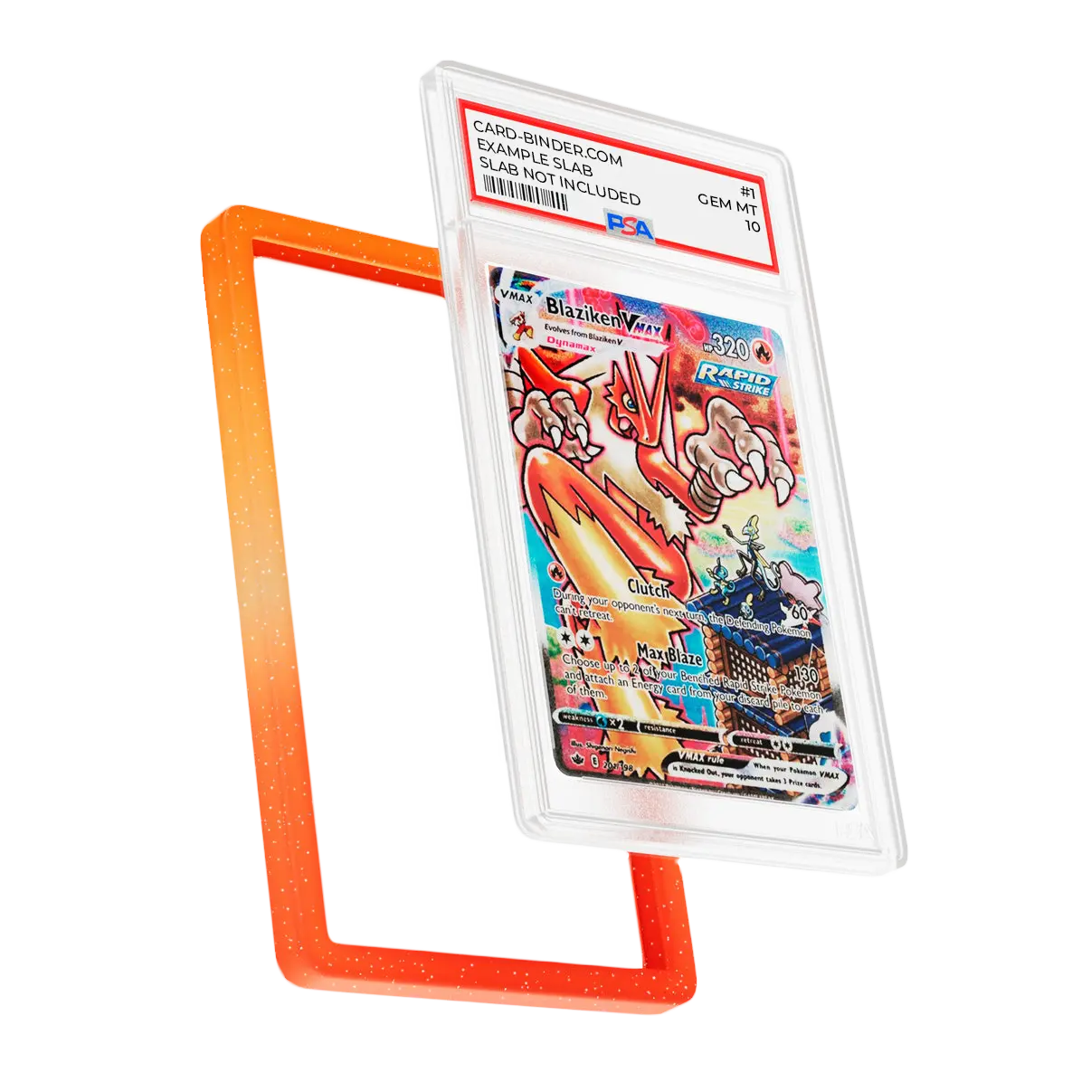 PSA Slab Guard - Fiery for PSA slab protection with vibrant orange and red gradient design.