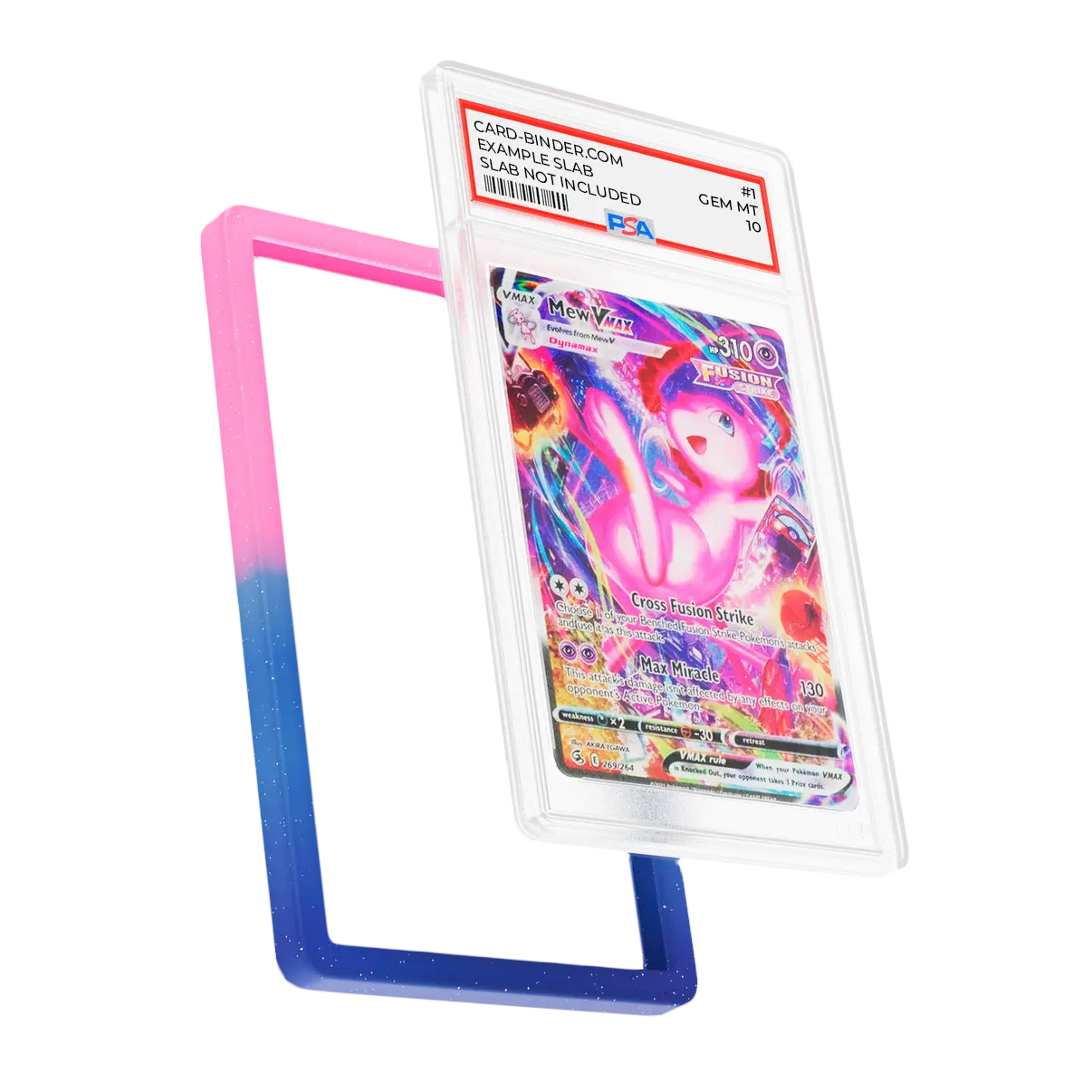PSA Slab Guard - Whimsical Pink & Blue gradient protector with radiant sparkle design for PSA slabs.
