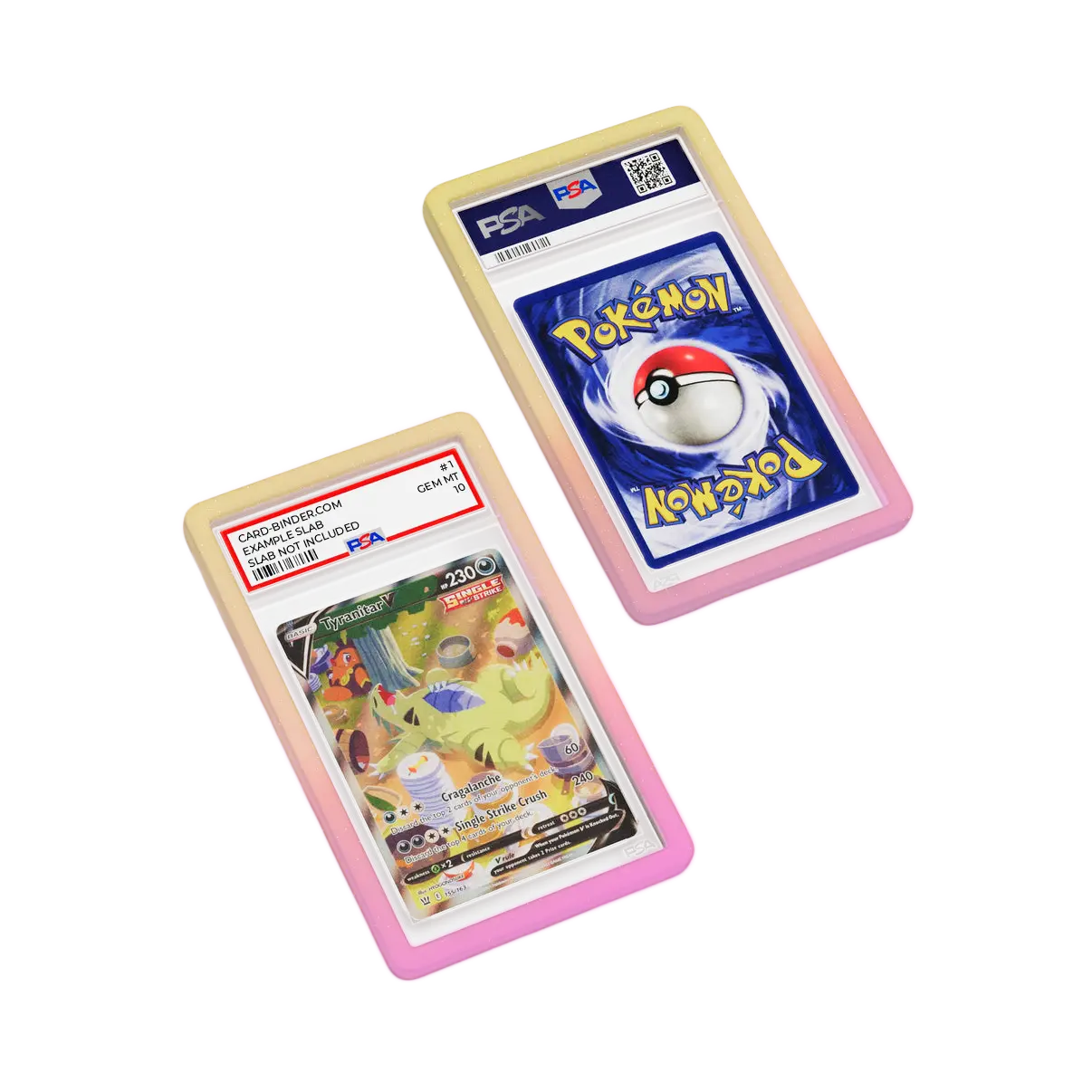 PSA Slab Guard - Peachy designed for PSA slabs, featuring a vibrant Peachy Yellow & Pink gradient.