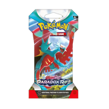 Pokémon SV04 Paradox Rift sleeved booster pack featuring Ancient and Future Pokémon art.