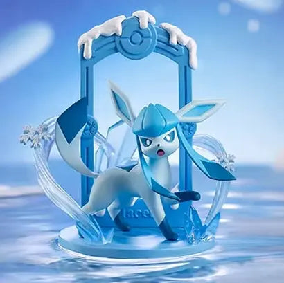 Eevee Blind Box figure featuring Glaceon with icy blue theme, perfect for Pokémon fans and collectors.