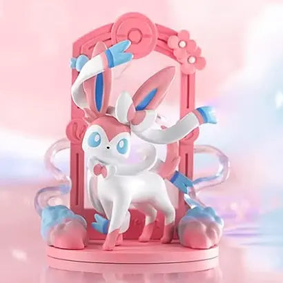 Colorful Pokémon Eevee Blind Box card holder featuring a cute Sylveon figure in a playful pose.