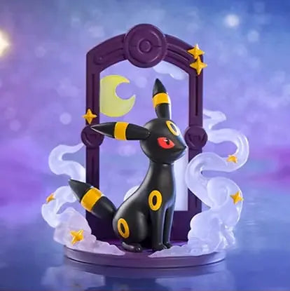 Pokémon Eevee Card Stand featuring Umbreon, with a whimsical purple frame and starry background in a blind box gift set.