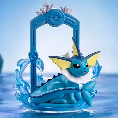 Vaporeon Pokémon Eevee card stand, featuring blue water-themed design, perfect for Eeveelution fans.