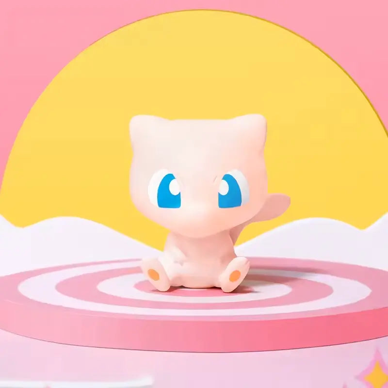 FUNISM Mini Figure 3.0 Blind Box featuring a cute pink Pokémon figure with blue eyes against a pastel background.
