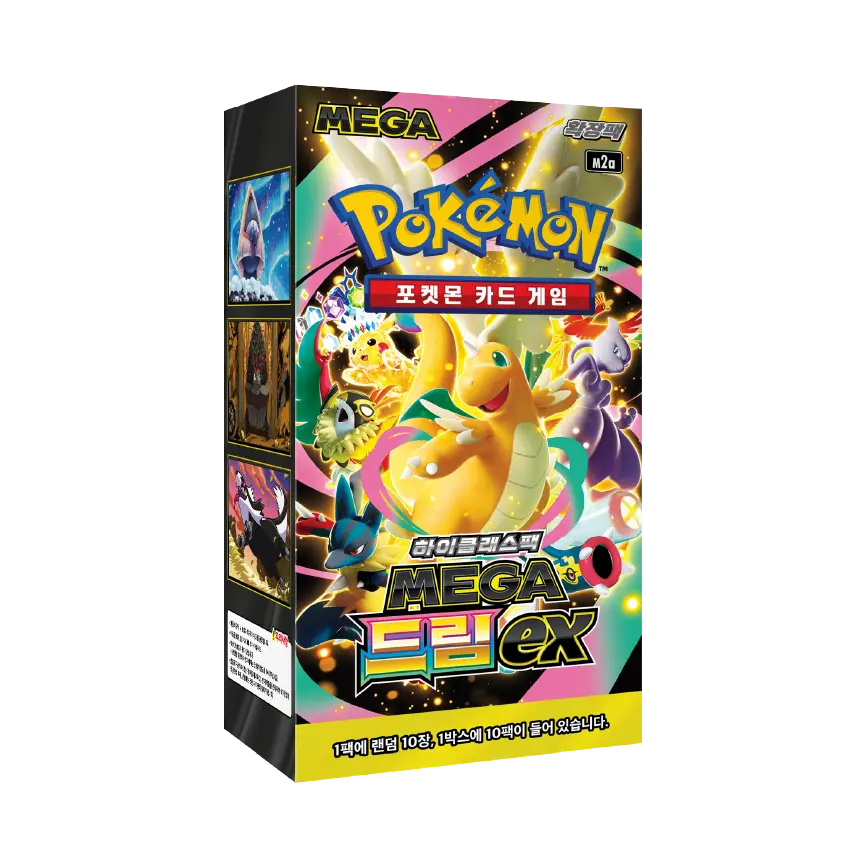 Mega Dream Korean Booster Box (Live-stream) featuring Pokémon Mega Evolution cards.