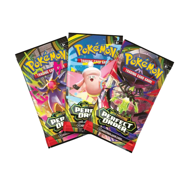 Perfect Order 3-Pack Blister featuring 3 booster packs from the Pokémon Trading Card Game.