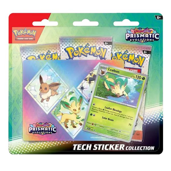 Pokmon TCG Prismatic Evolutions Sticker Leafeon + 3 Boosters - Card-Binder.com Pokmon TCG Prismatic Evolutions Sticker Leafeon + 3 Boosters - Card-Binder.com