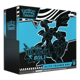 Pokémon Black Bolt Elite Trainer Box with striking design, featuring Scarlet & Violet art elements for TCG collectors.