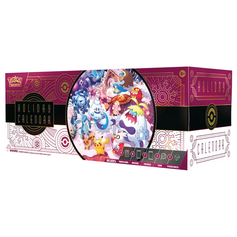 Advent Calendar 2025 featuring colorful Pokémon characters in a festive design.