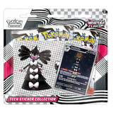 White Flare Tech Sticker Collection featuring booster packs and exclusive card.
