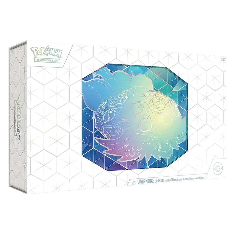 Packaging of the Pokémon Terapagos Ultra Premium Collection featuring an iridescent design.